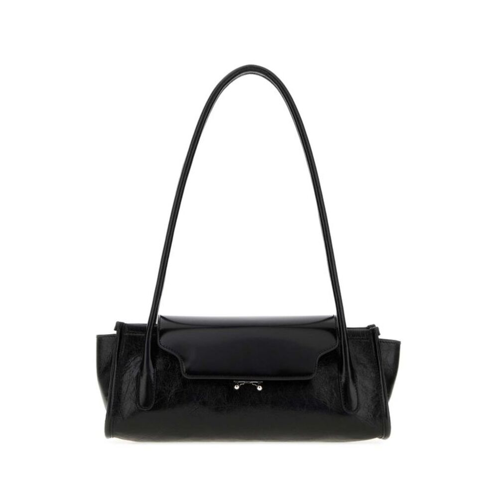Marni Women Black Leather Trunkette Shoulder Bag